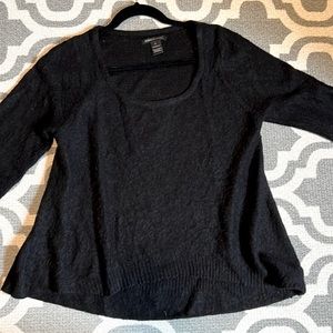 BCBG MAXAZRIA scoop neck black high-low sweater